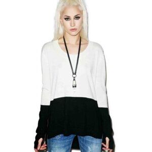 Revolve One Teaspoon Knit Sweater Black Light Merino Pullover Lightweight XXS